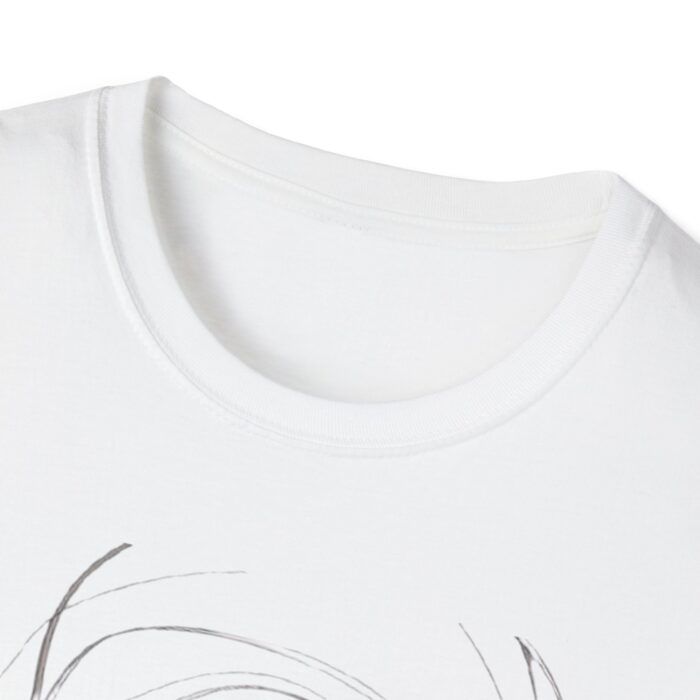 Elegant Line Art Unisex Softstyle T-Shirt - Minimalist Face Design - Image 4