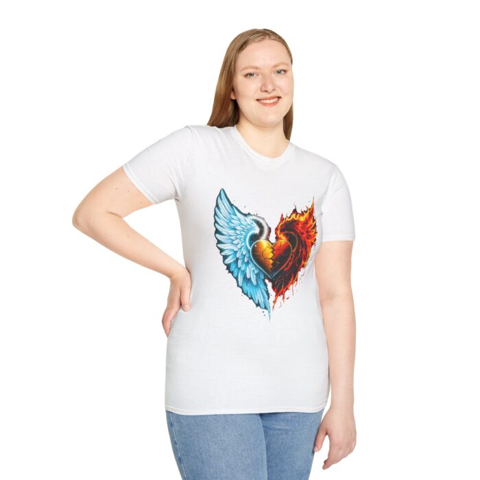 Unisex Softstyle T-Shirt with Winged Heart Design – Perfect for Expressing Love and Passion - Image 5