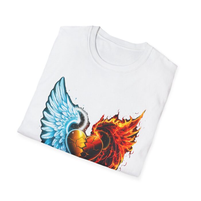 Unisex Softstyle T-Shirt with Winged Heart Design – Perfect for Expressing Love and Passion - Image 3