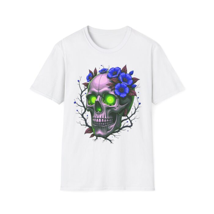 Floral Skull Unisex Softstyle T-Shirt - Edgy Graphic Tee