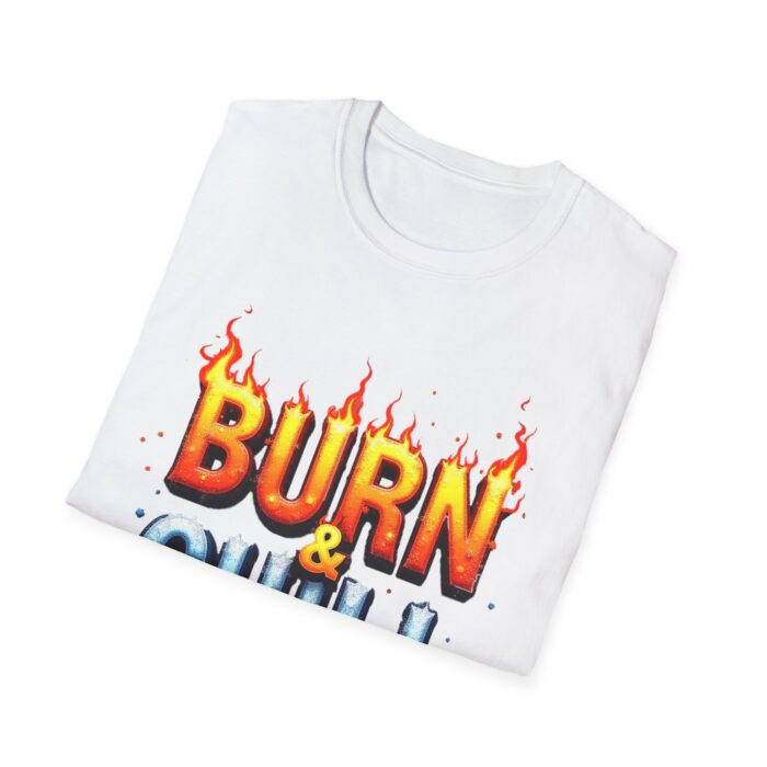 Burn & Chill Unisex Softstyle T-Shirt | Fun Streetwear for Relaxing and Celebrations - Image 3