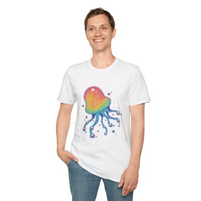 Colorful Jellyfish Unisex Softstyle T-Shirt - Ocean-Inspired Casual Wear